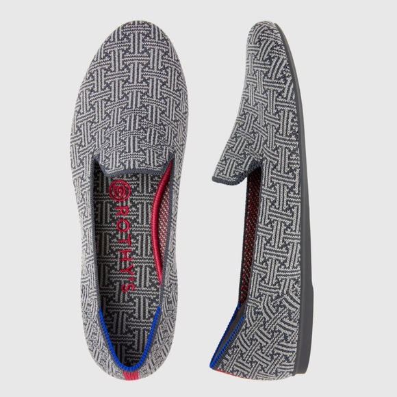 Rothy's Shoes - Rothy's Grey Loafers, Charcoal Grid, size 7